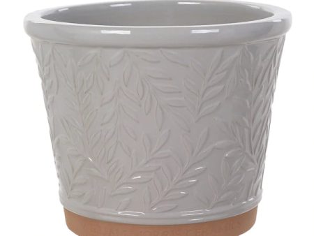 Woodlodge William Morris Part Glazed Pot Grey 26cm Discount