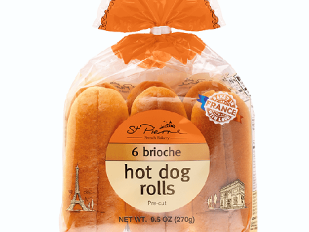 ST Pierre 6 Brioche Hot Dog Rolls - 270gr Sale