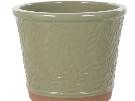 Woodlodge William Morris Part Glazed Pot Green 32cm Hot on Sale