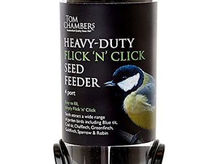 Tom Chambers Heavy Duty 4 Port Flick  n  Click Seed Feeder For Sale