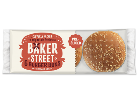 Baker Street 6 Burger Buns with sesame seeds Cheap