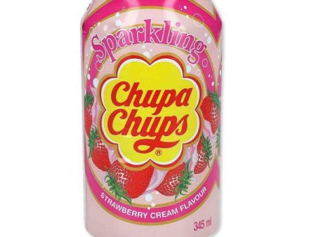 Chupa Chups Sparkling Strawberry Cream Drink - Can 345ml Online Sale