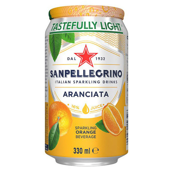 Sanpellegrino Aranciata Orange Drink - Can 330ml on Sale