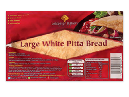 Leichester Bakery White Pitta Bread - Pack of 6 For Sale