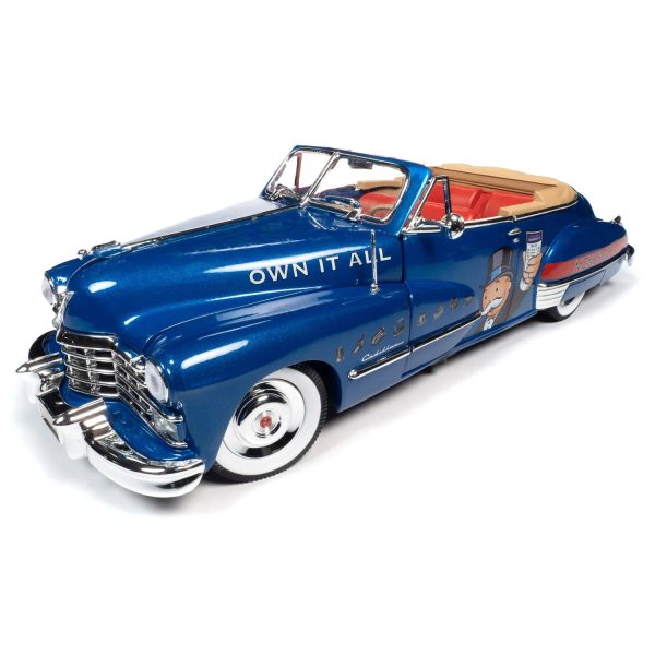 1 18 1947 Cadillac Series 62 Convertible with Mr. Monopoly Resin Figure For Cheap