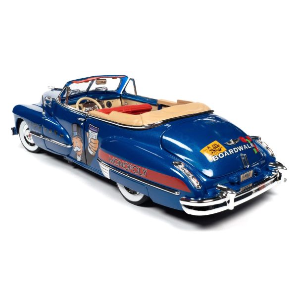 1 18 1947 Cadillac Series 62 Convertible with Mr. Monopoly Resin Figure For Cheap