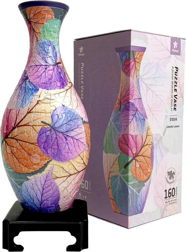 Vase Colorful Leaves Puzzle Online now