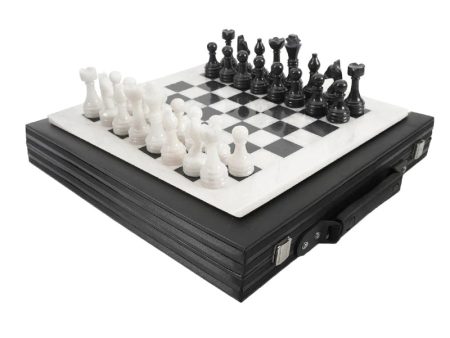 38cm Chess Set with Storage Box - White & Black Sale