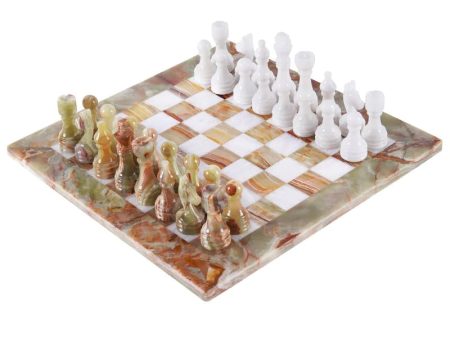 30cm Chess Set with Storage Box - White & Green Hot on Sale