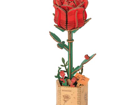 Wood Bloom Red Rose For Cheap