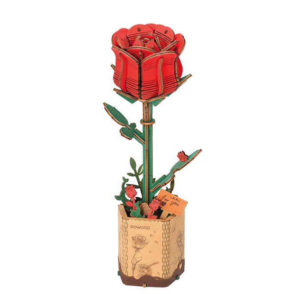 Wood Bloom Red Rose For Cheap