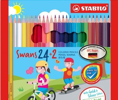 Stabilo Swans Coloured Pencil - 24+2 s (Gold & Silver) F L on Sale